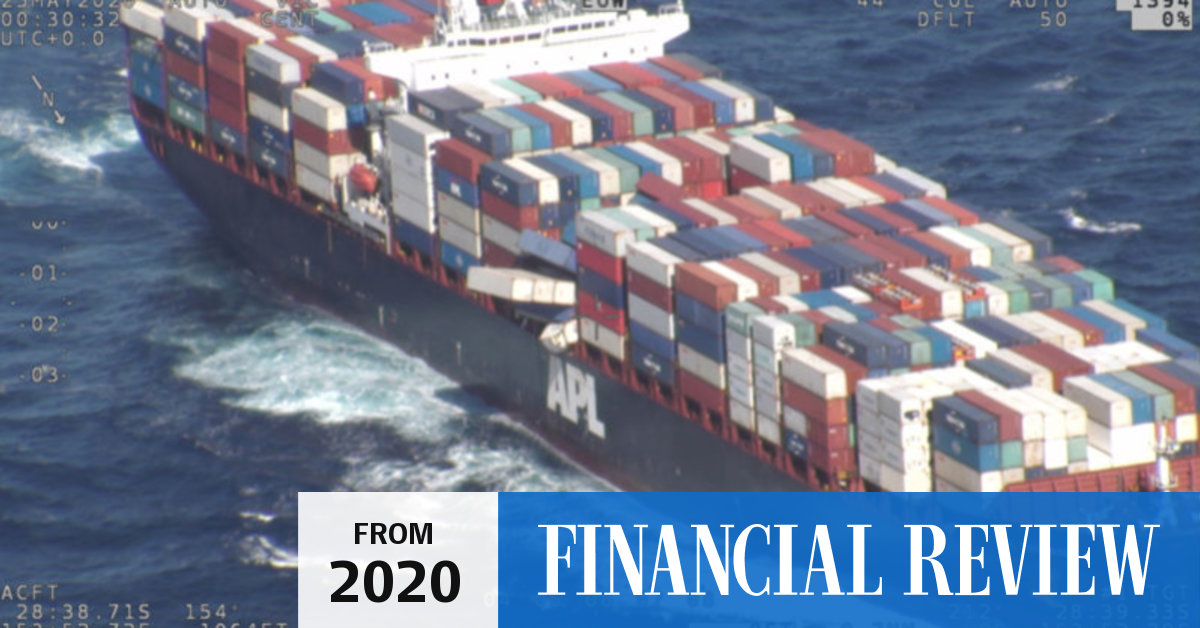 Cargo vessel loses 40 containers in rough seas near Sydney